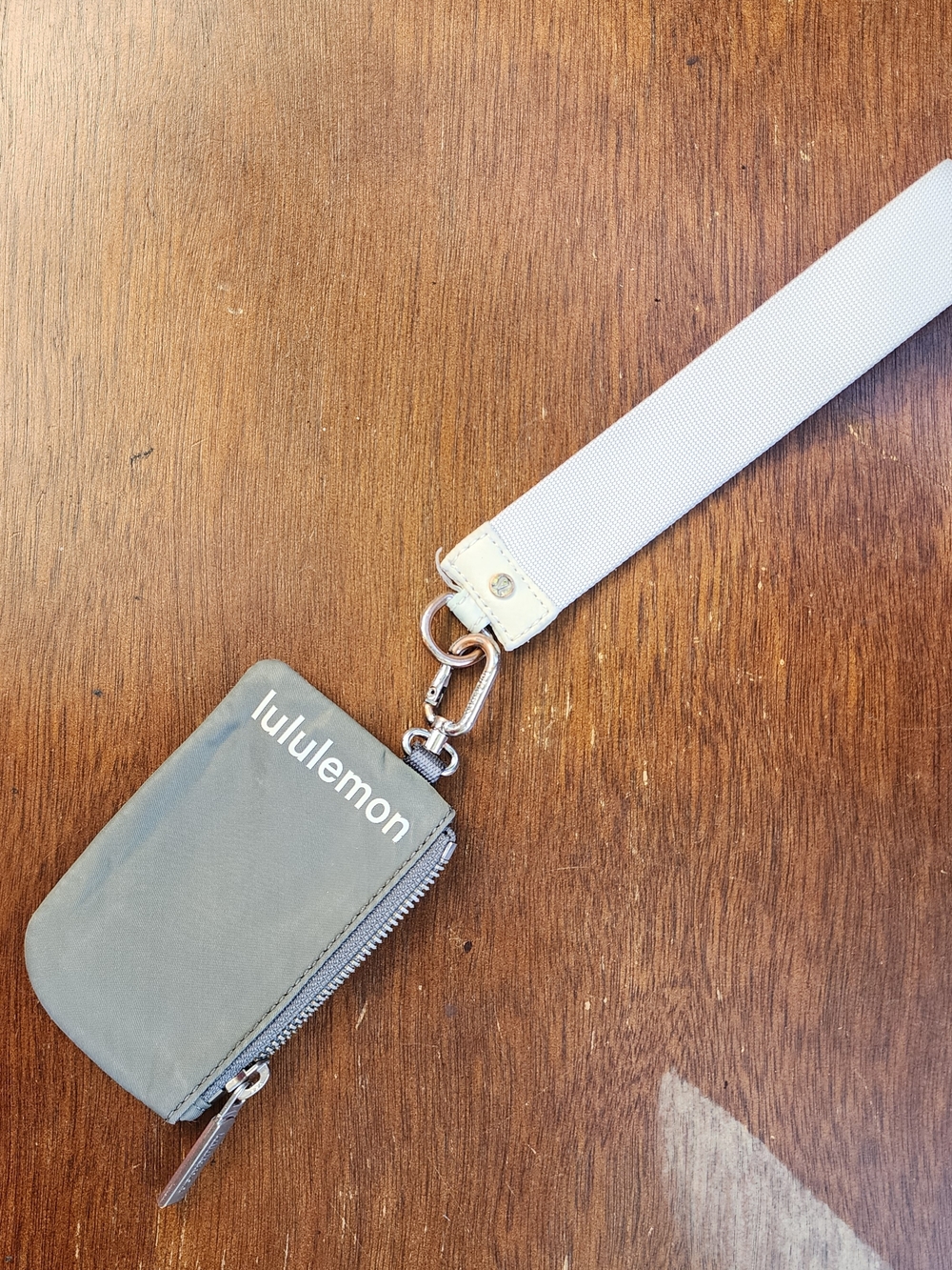 lululemon Dual Pouch Wristlet Grey Sage White Opal Silver One Size